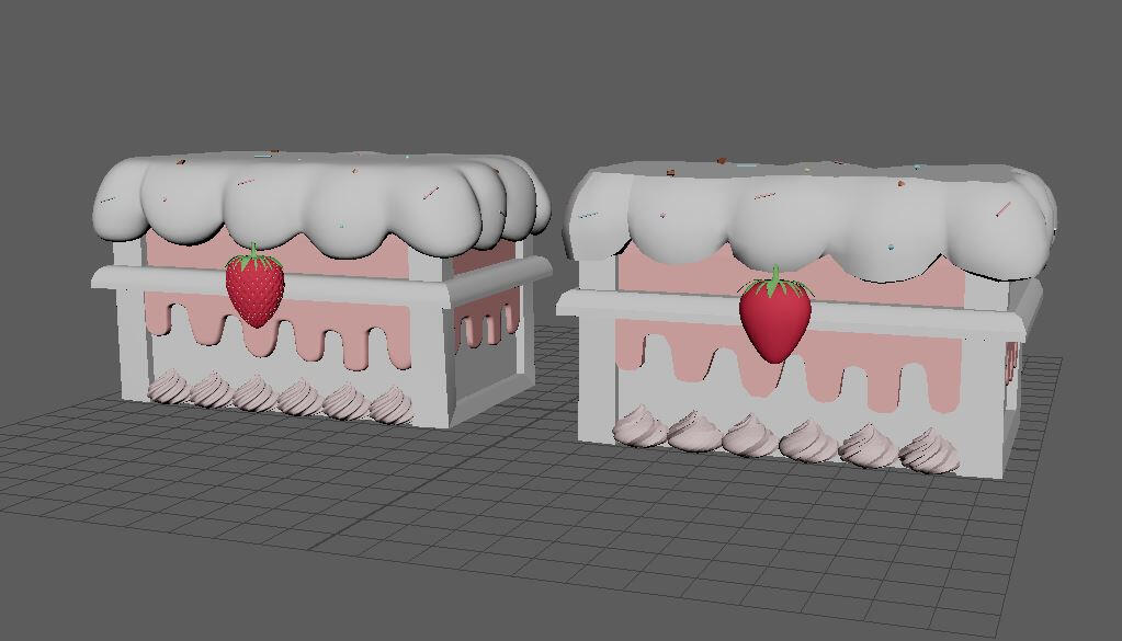 Comparison: High Poly (left) / Low Poly (right)