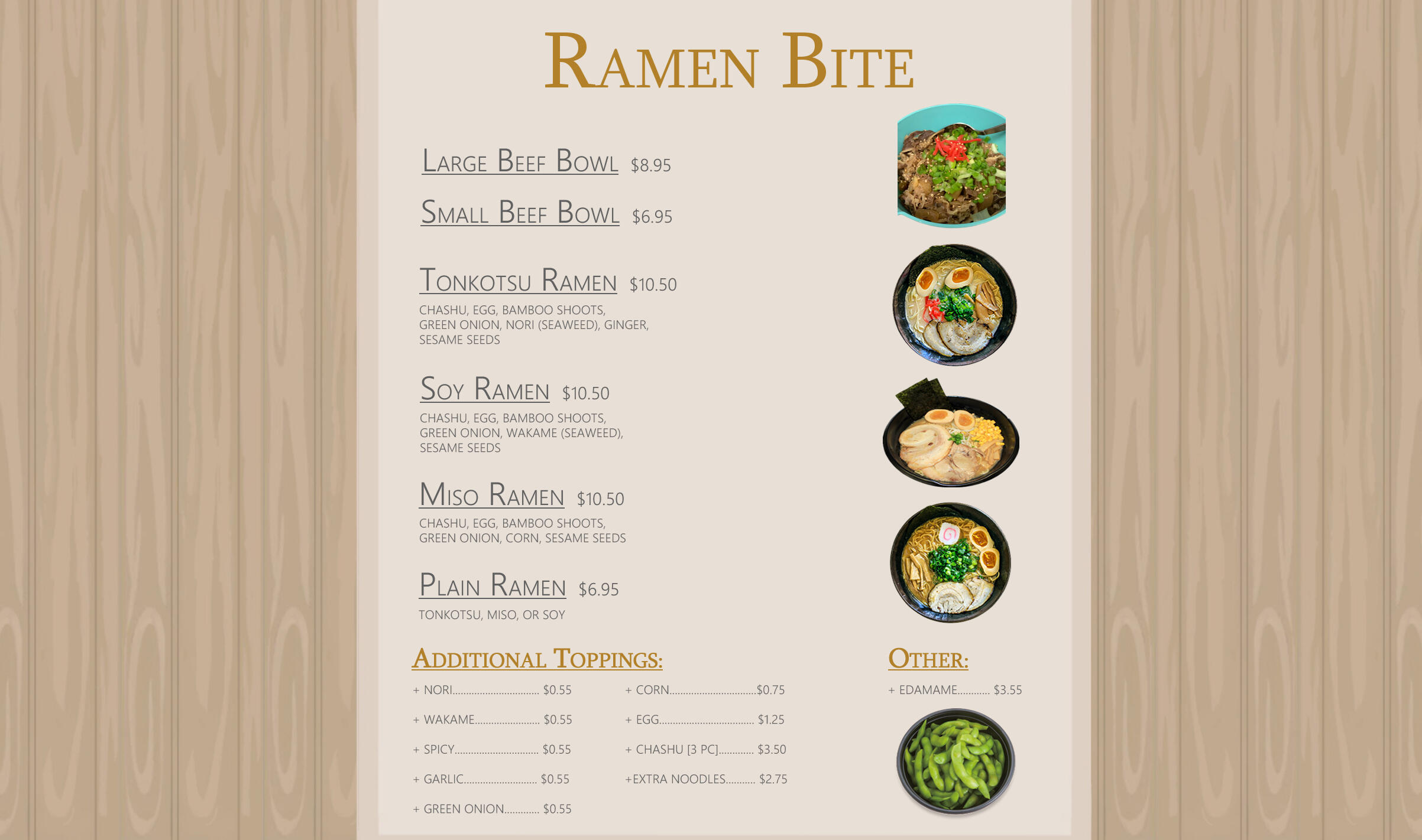 ramen bite menu